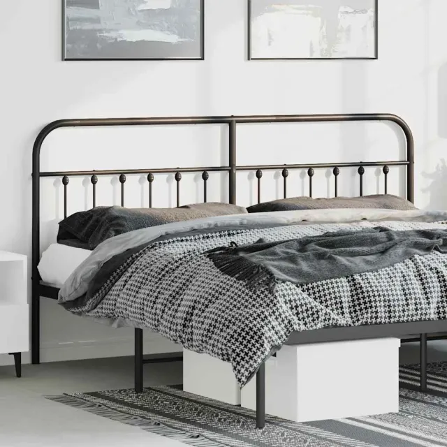 vidaXL Vervangend hoofdbord metaal zwart 180 cm