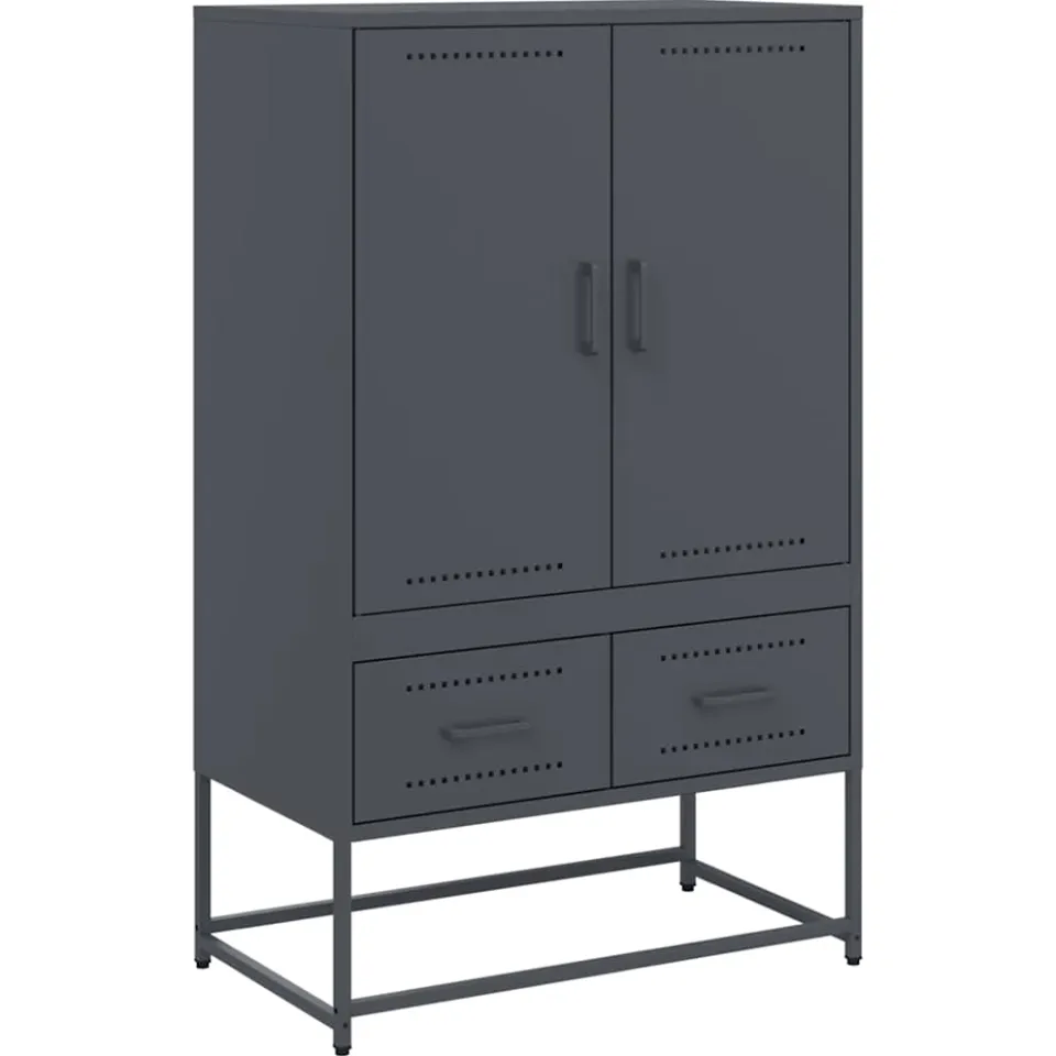 vidaXL Hoge kast 68x39x111,5 cm staal antracietkleurig Anthraciet