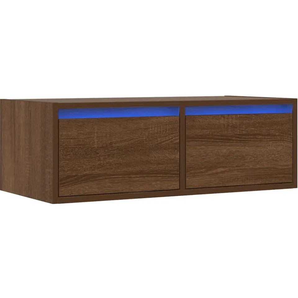 vidaXL Tv-meubel met LED-verlichting 75x35,5x25 cm bruin eikenkleur