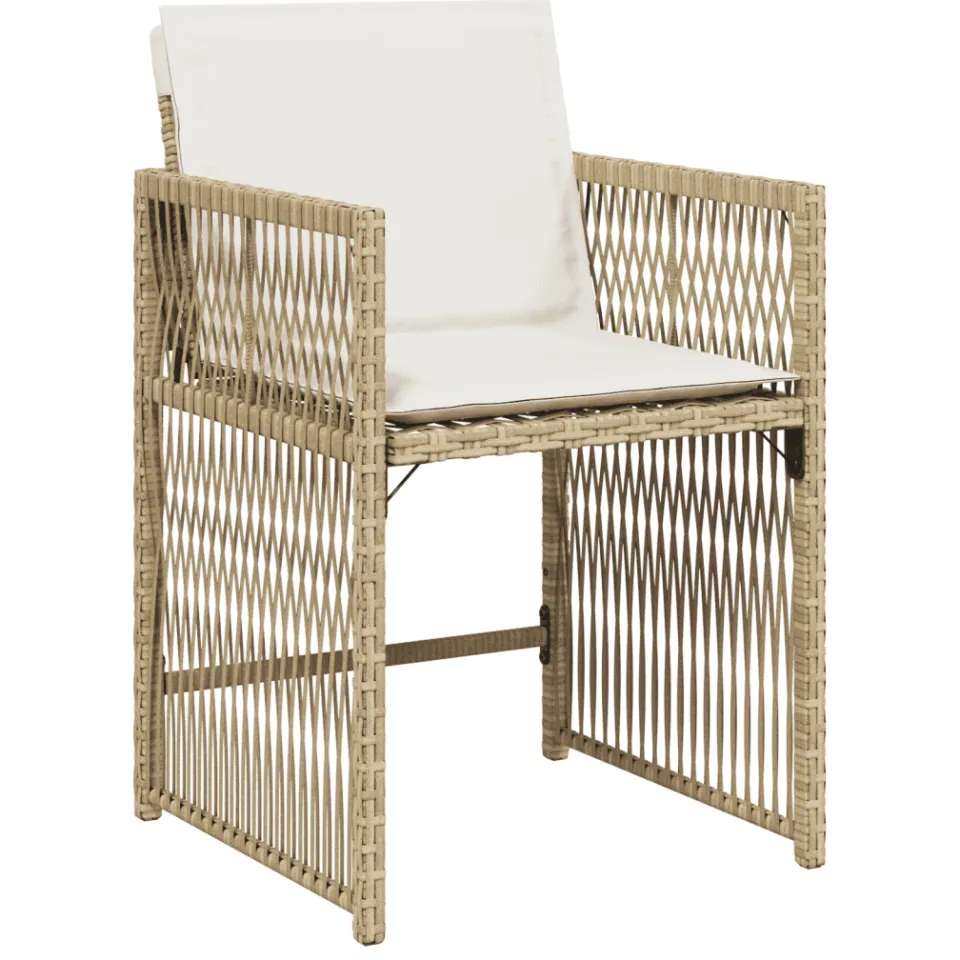 vidaXL 13-delige Tuinset met kussens poly rattan beige, foto 4