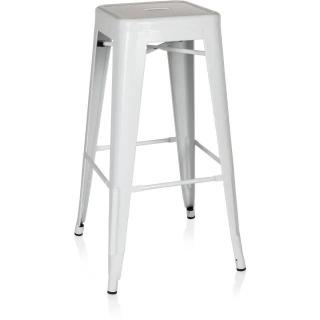 hjh office Vantaggio High - Barkruk - Wit - metaal