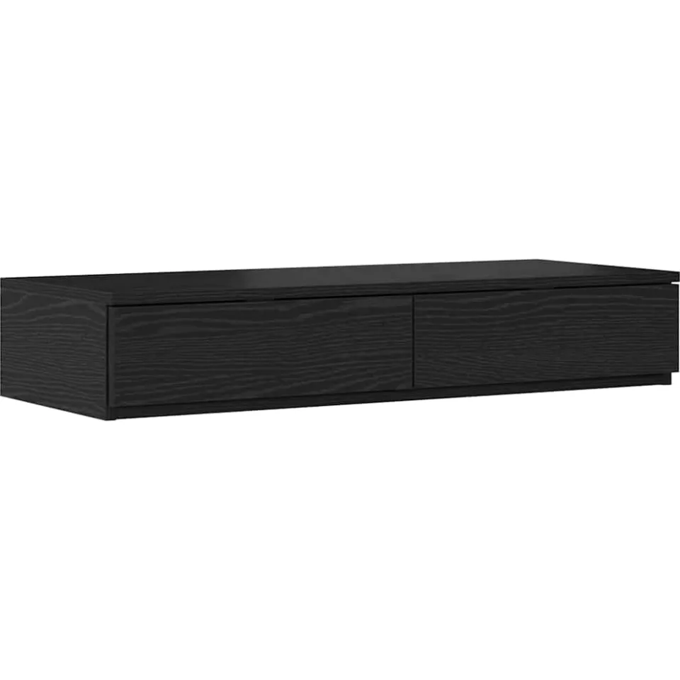 vidaXL Bedlades Zwart Eiken 100 x 36,5 x 16,5 cm Bewerkt hout, foto 3