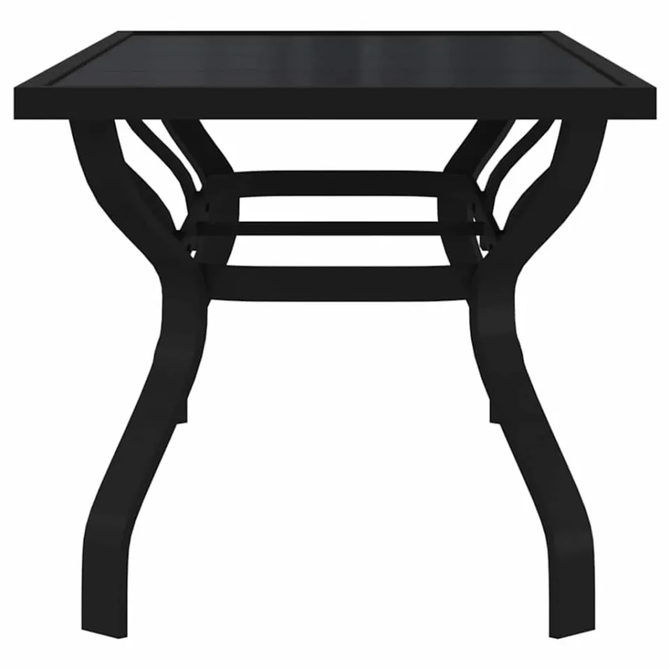 vidaXL Tuintafel 180x80x70 cm staal en glas zwart, foto 4