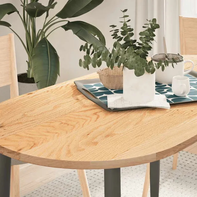 vidaXL Tafelblad 120x60x2 cm ovaal massief eikenhout Bruin