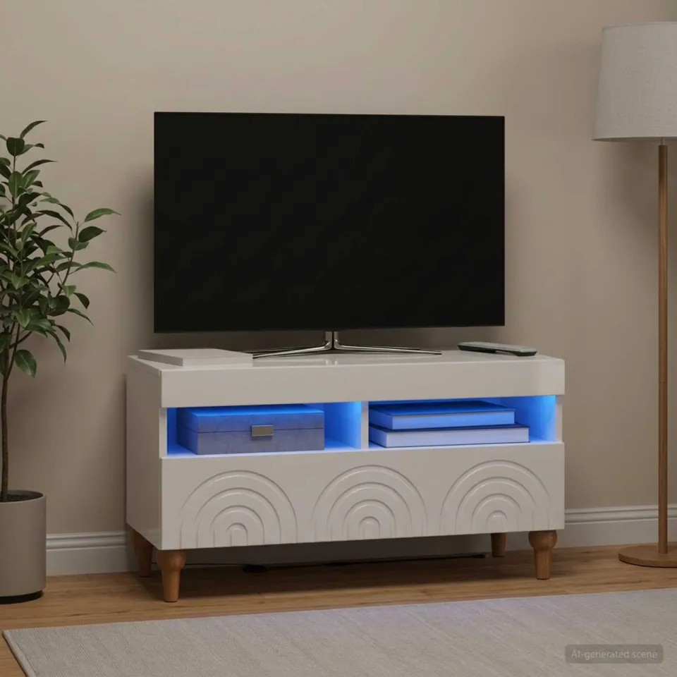 vidaXL LED tv-meubel ALKMAAR 81 x 35 x 43 cm Hoogglans Wit, foto 4