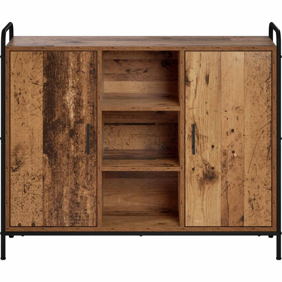 vidaXL Dressoir Oud hout 97 x 33 x 81 cm Bewerkt hout bruin, foto 4