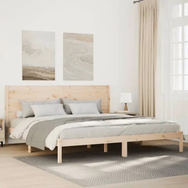 vidaXL Bedframe extra lang zonder matras massief hout 200x210 cm bruin