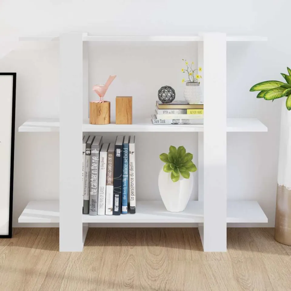 vidaXL Boekenkast/kamerscherm 100x30x87 cm hoogglans wit, foto 3