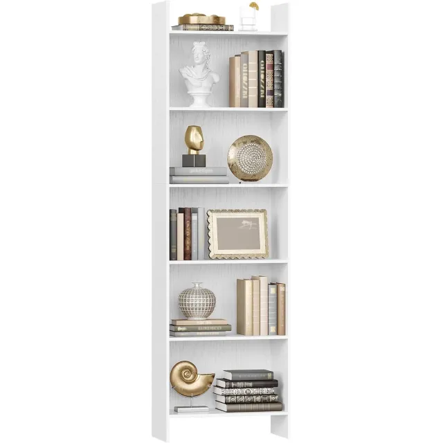 HILINSIE 6-laags boekenplanken en boekenkasten,opbergplanken,170 cm,Wit