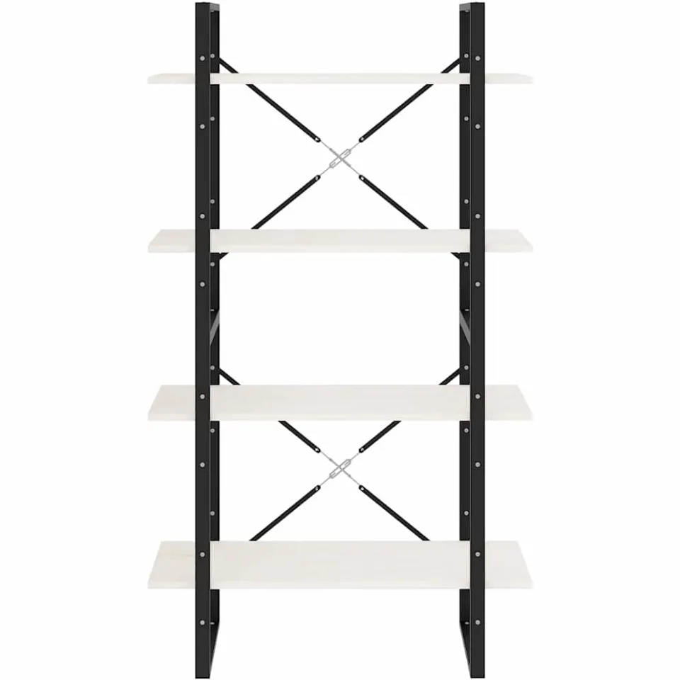 vidaXL Boekenkast met 4 schappen 80x30x140 cm massief grenenhout wit, foto 4