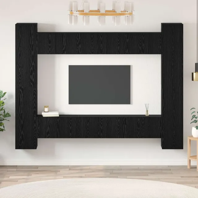 vidaXL Tv-meubelset 10 st 30,5 x 30 x 90 cm Zwart Eiken