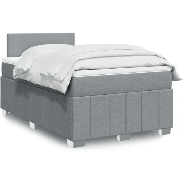 vidaXL Boxspring met matras stof lichtgrijs 120x190 cm grijs