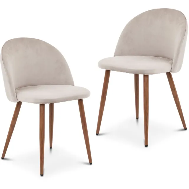 IDIMEX Eetkamerstoelen NAVIA, set van 2 – Lichtgrijs