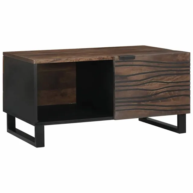vidaXL Salontafel Walnotenhout 80 x 50 x 40 cm Bewerkt hout bruin, foto 2