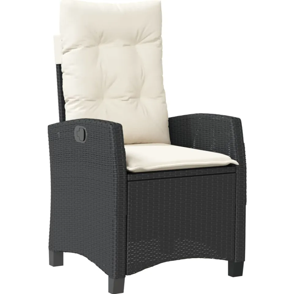 vidaXL 5-delige Tuinset met kussens poly rattan zwart, foto 4