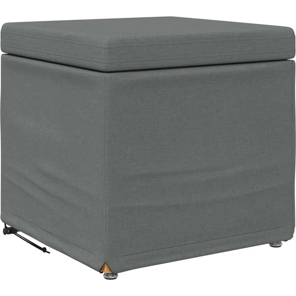 vidaXL Kruk Donkergrijs 41 x 41 x 40 cm Stof en Geëngineerd Hout