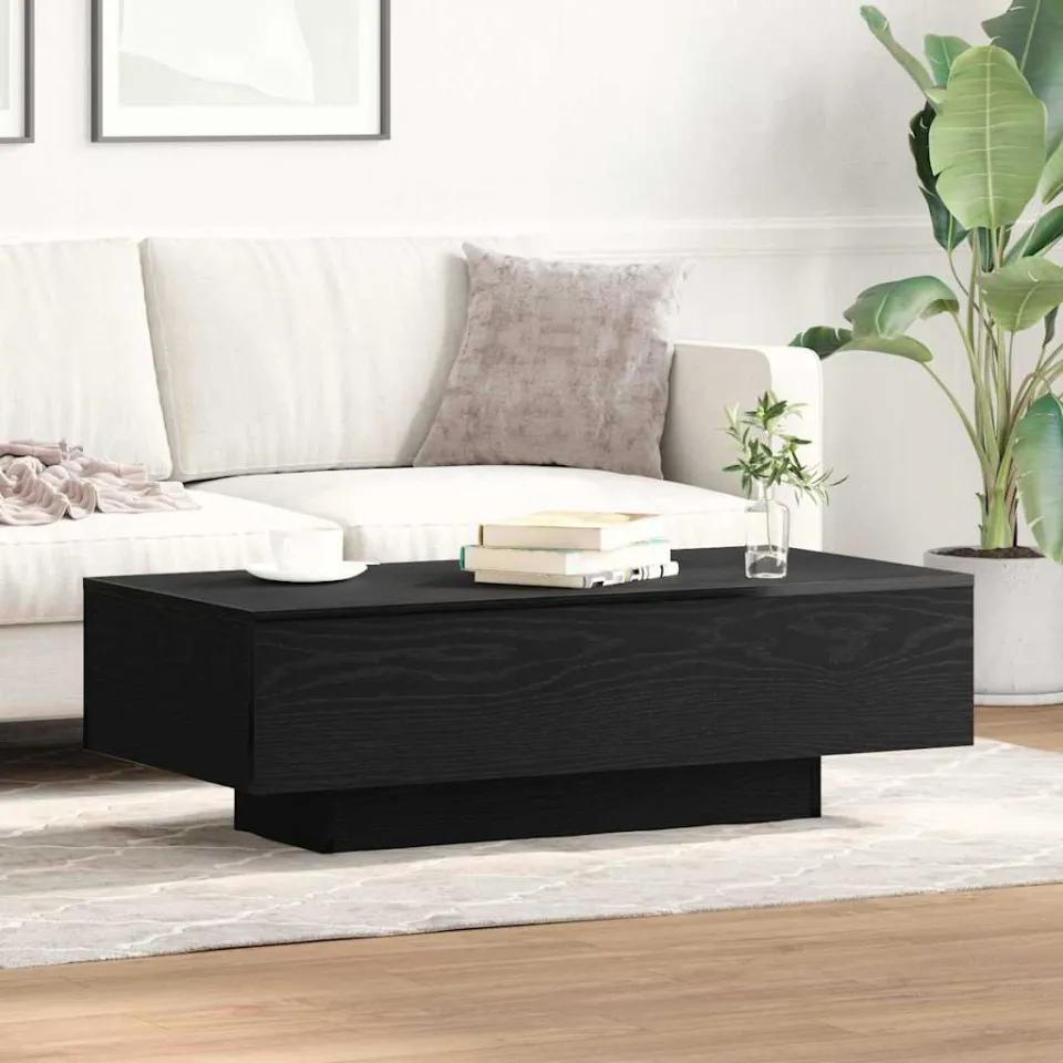 vidaXL Salontafel Zwart Eiken 100 x 49,5 x 31 cm Bewerkt hout, foto 3