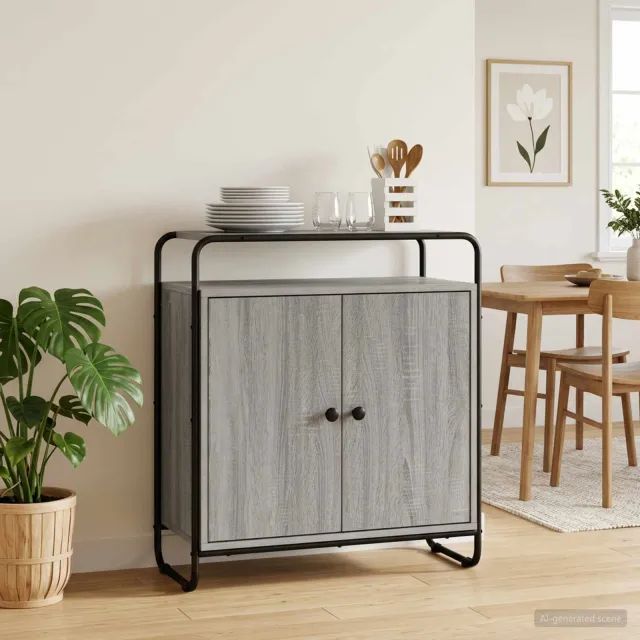 vidaXL Dressoir Grijs Sonoma 68 x 35 x 75 cm Bewerkt hout