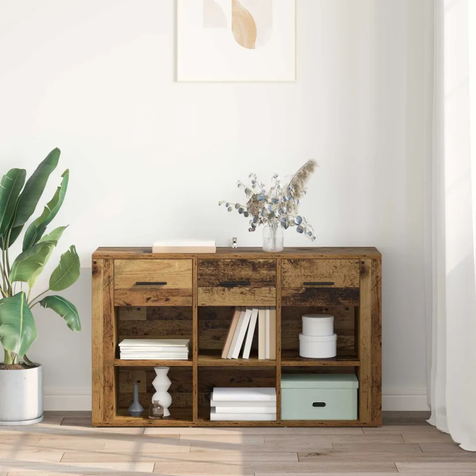 vidaXL Dressoir Oud Hout 100 x 30 x 59,5 cm Bewerkt hout bruin, foto 4