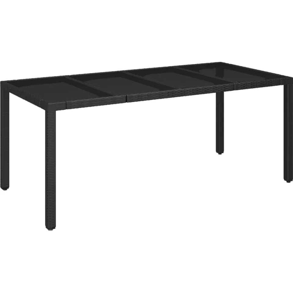 vidaXL 9-delige Tuinset poly rattan zwart