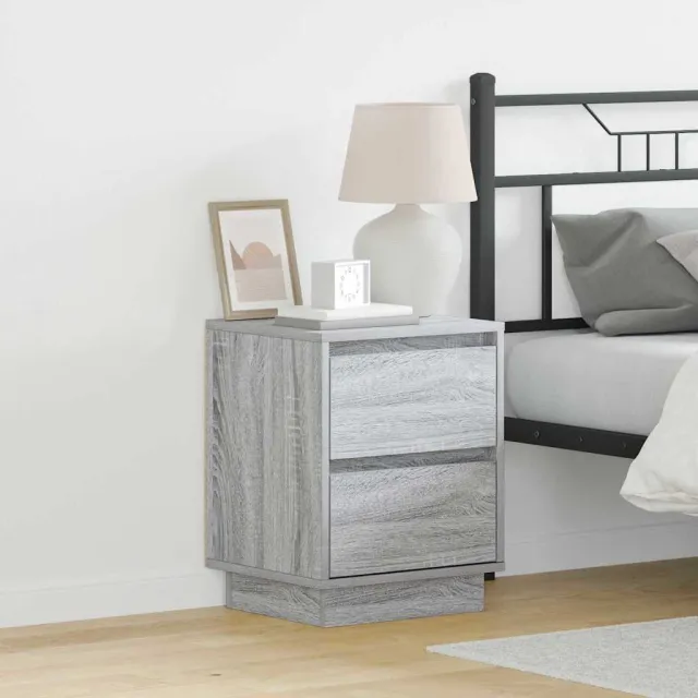 vidaXL Nachtkastje 2 st Grijs 39 x 34,5 x 50 cm Bewerkt hout, foto 2
