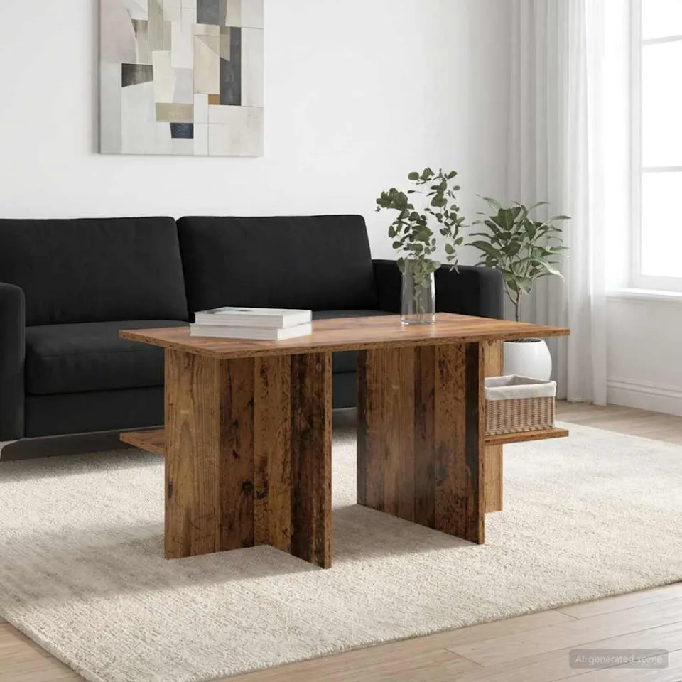 vidaXL Salontafel Oud hout 87 x 50 x 45 cm Geconstrueerd hout bruin, foto 4