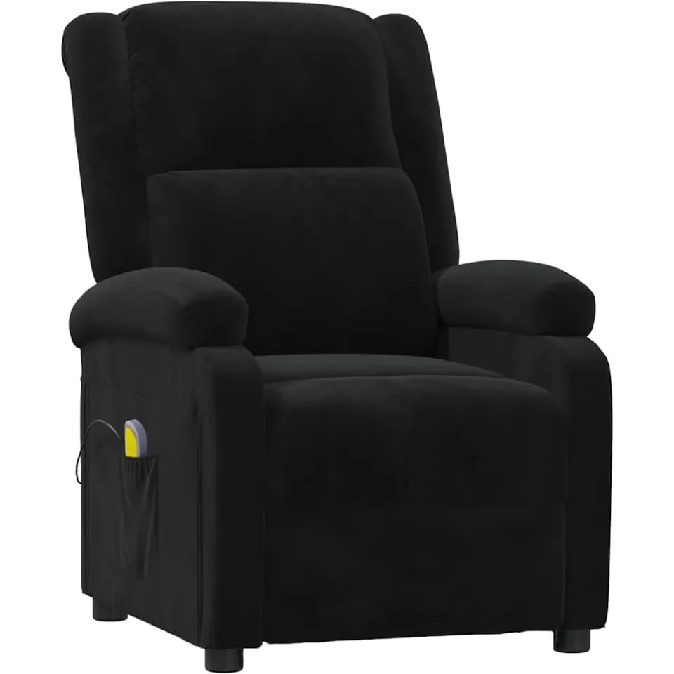 vidaXL Massagestoel fluweel zwart, foto 3