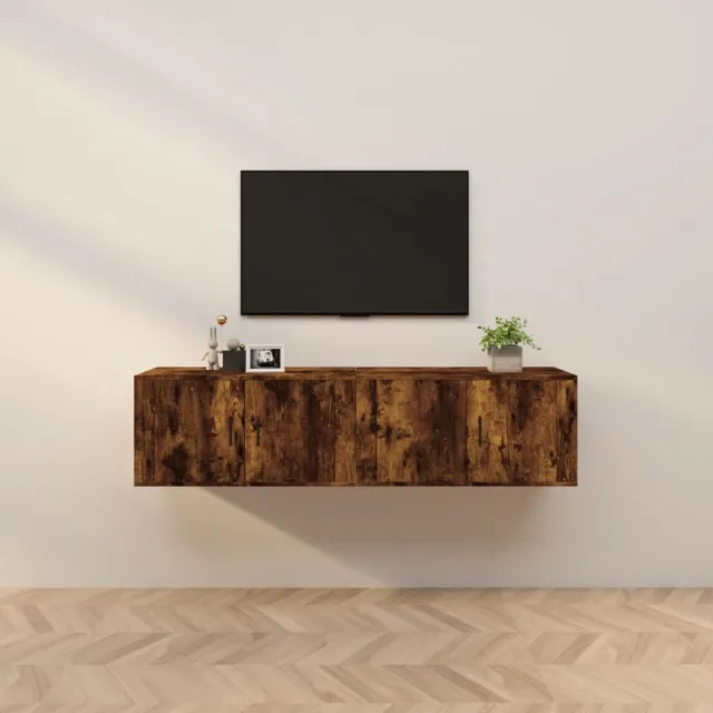 vidaXL Tv-wandmeubels 2 st 80x34,5x40 cm gerookt eikenkleurig Bruin