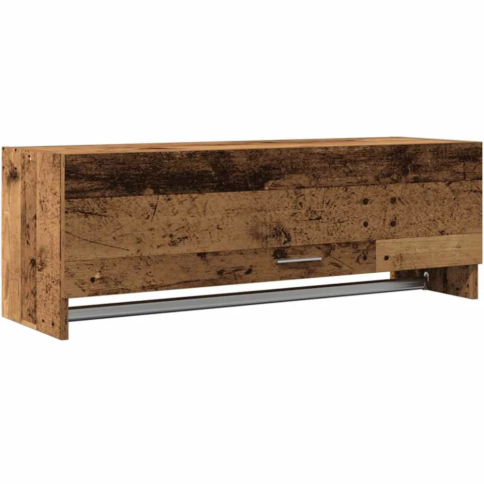 vidaXL Kledingkast 100x32,5x35 cm bewerkt hout oud houtkleurig bruin, foto 3