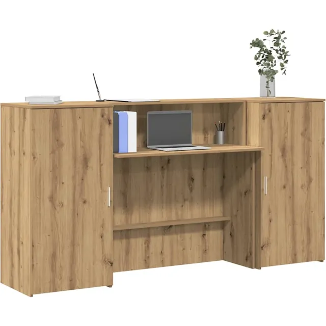 vidaXL Receptiebalie 200x50x103,5cm bewerkt hout artisanaal eikenkleur Bruin
