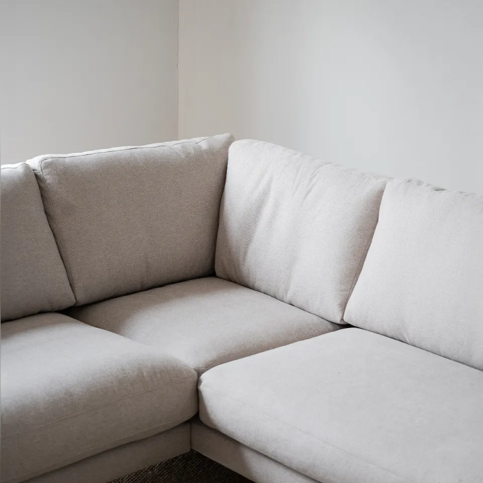 Rowico Home Corwin gestoffeerde hoekbank beige - rechts - 266 cm, foto 4