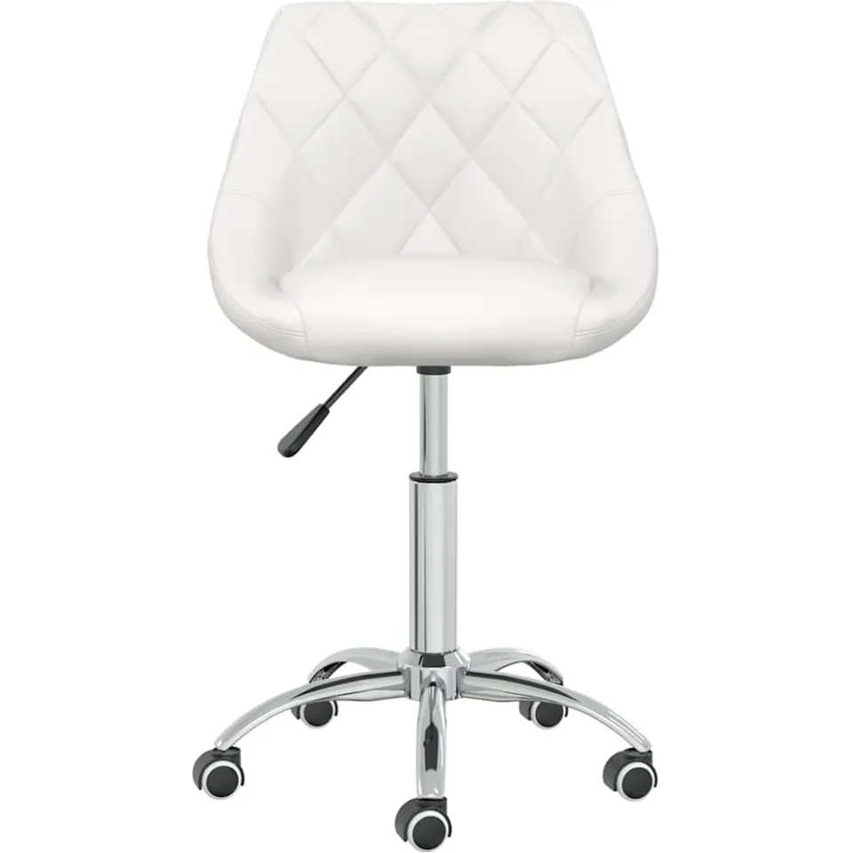 vidaXL Eetkamerstoelen draaibaar 4 st kunstleer wit, foto 2