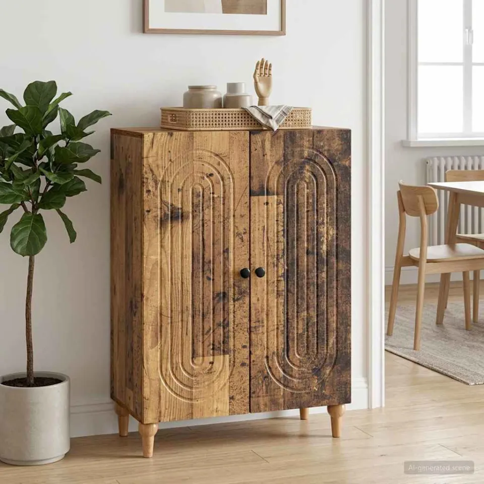 vidaXL Dressoir Oud hout 66 x 34,5 x 90 cm Bewerkt hout bruin, foto 3