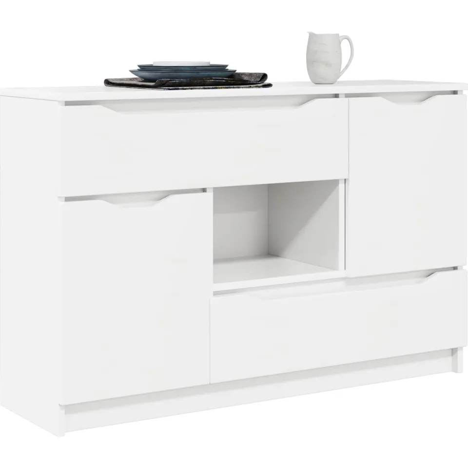 vidaXL Dressoir Wit 100 x 30 x 65,6 Bewerkt hout