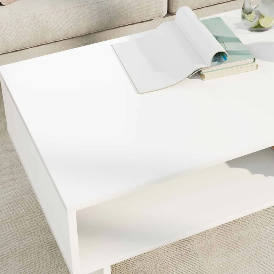 vidaXL Salontafel Wit 100 x 46 x 35 cm Bewerkt hout, foto 4