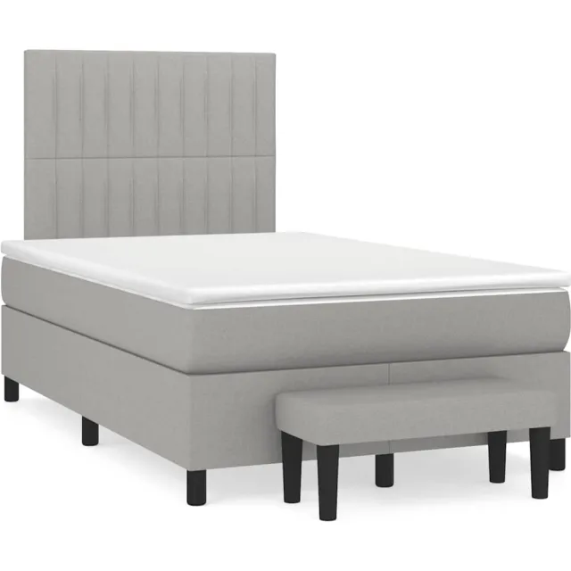 vidaXL Boxspring met matras stof lichtgrijs 120x190 cm grijs