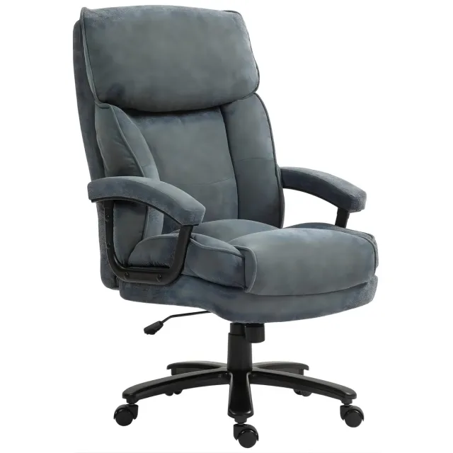 Happiq Bureaustoel van Polyester – Verstelbare Kantoorstoel 68,5 x 79 x 117–125 cm – Ergonomische Office Chair voor Werk en Thuis – Grijs Gray