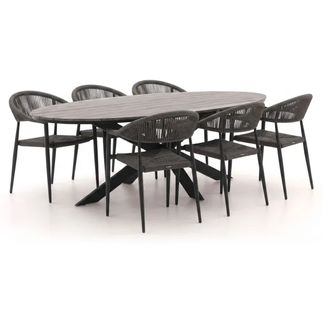 Manifesto Furniture Manifesto Belpasso/Fidenza ovaal 220cm dining tuinset 7-delig stapelbaar, foto 2