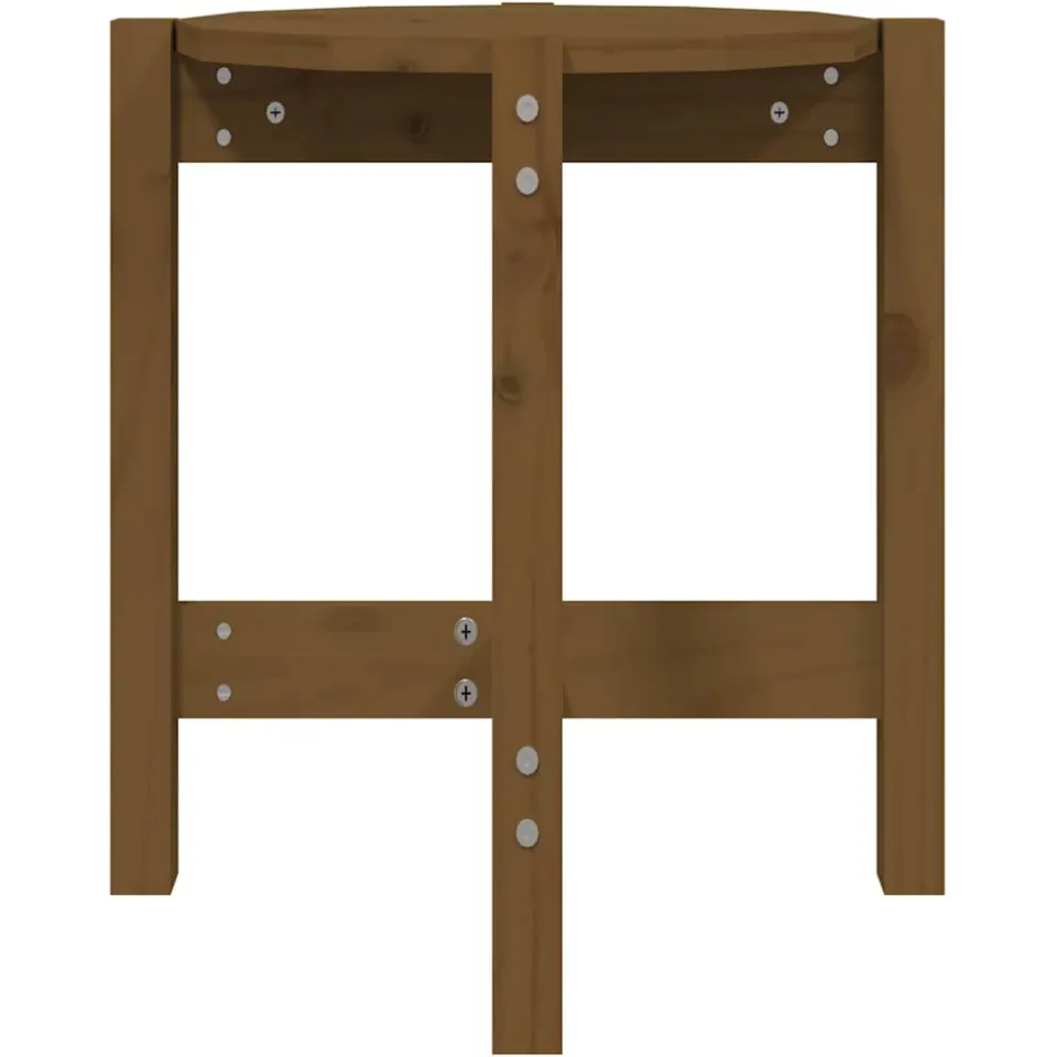 vidaXL Salontafel Ø 42,5x45 cm massief grenenhout honingbruin bruin, foto 4