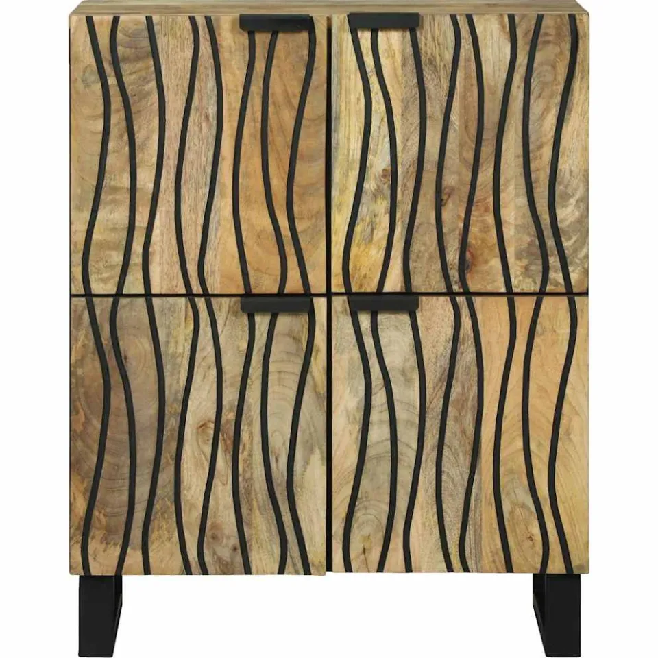 vidaXL Dressoir Bruin 60 x 33 x 75 cm massief mangohout, foto 3