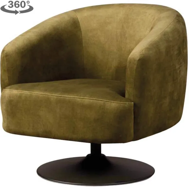 Tower Living Draaifauteuil Barga - Groen Stof - 80x77x75cm