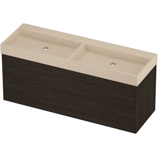 Proline Evoli Badmeubelset Hardsteen Loft Dubbel 140x46x62 cm Sand Stone Mokka Oak Eiken