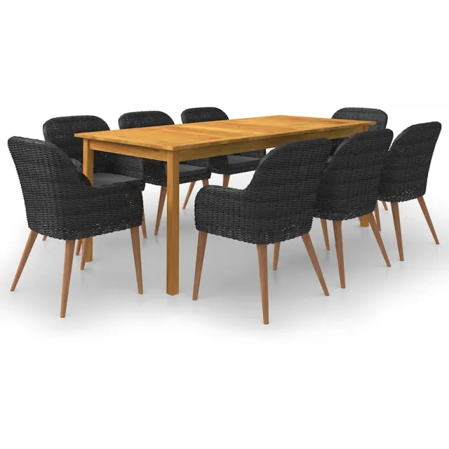 vidaXL 9-delige Tuinset zwart, foto 2