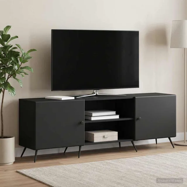 vidaXL TV-kast 150 x 31 x 50 cm Zwart Bewerkt hout
