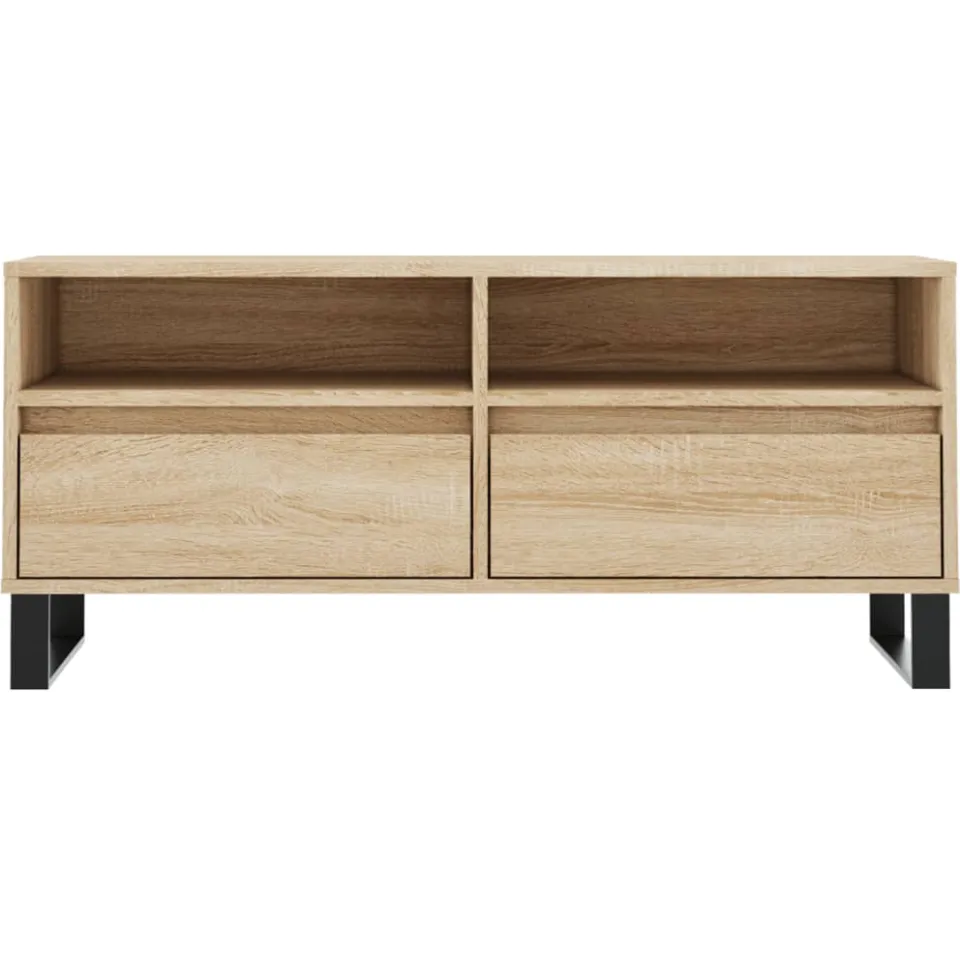 vidaXL Tv-meubel 100x34,5x44,5 cm bewerkt hout sonoma eikenkleurig Bruin