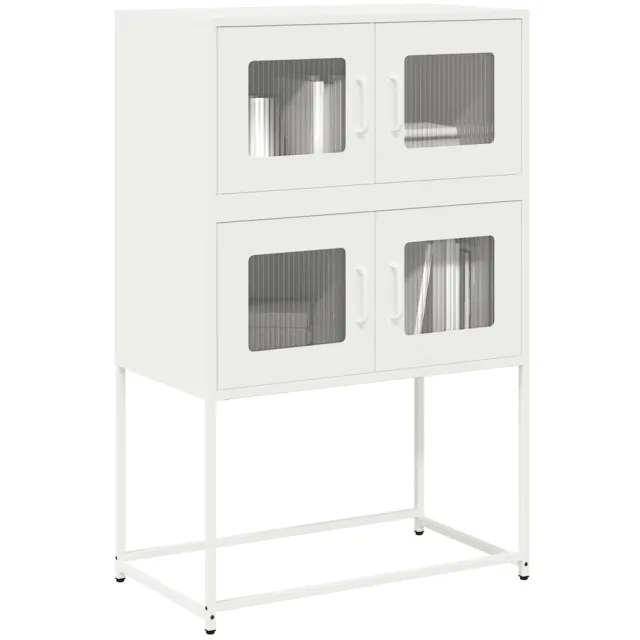 vidaXL Hoge kast 68x39x107 cm staal wit