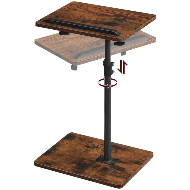 Duraxl Bijzettafel C-vormig - 50,8-75 cm - 360° draaibaar Bruin