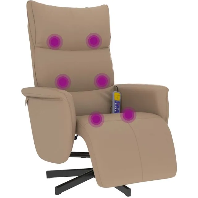vidaXL Massagestoel - verstelbaar - met - voetensteun - kunstleer - cappuccino