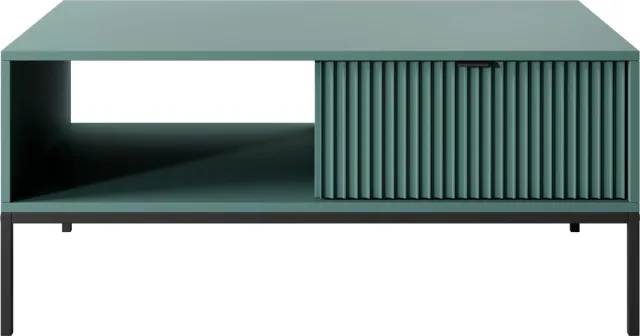 Selsey Vellore - Koffiebank 104x68 cm - groen met geribbelde voorkant en gouden handgreep
