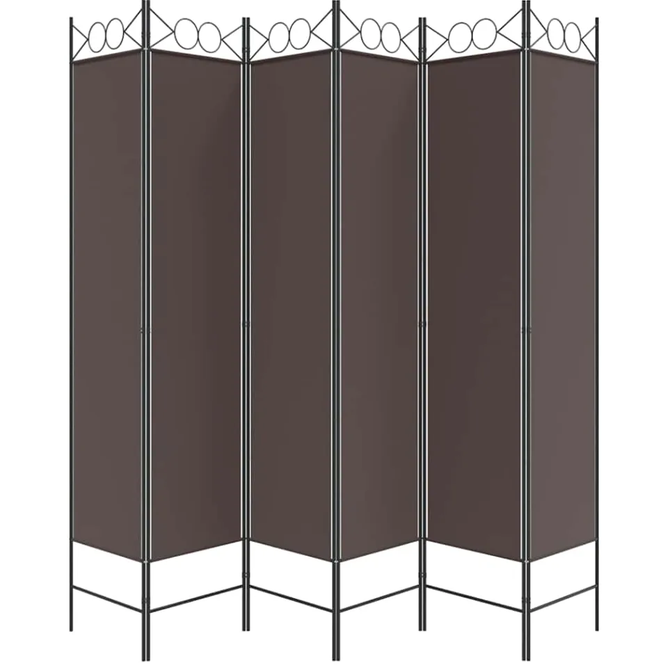 vidaXL Kamerscherm met 6 panelen 240x200 cm stof bruin
